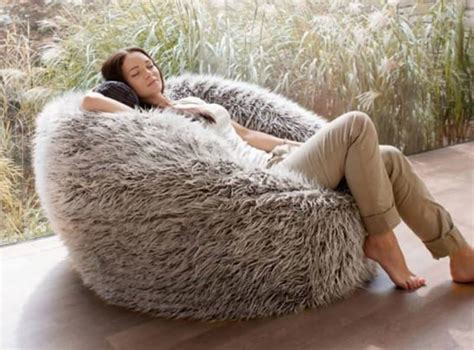 giant bean bag fake fur|furry oversized bean bags.